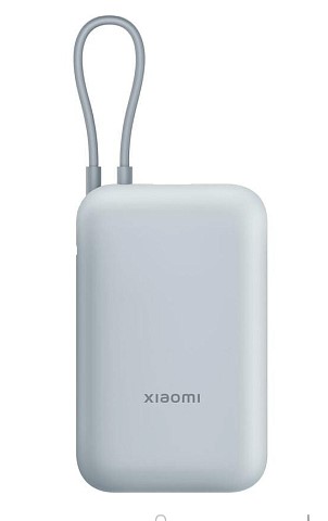 Портативная батарея Xiaomi Power Bank 10000mAh, встроенный кабель, голубая (BHR9073GL)