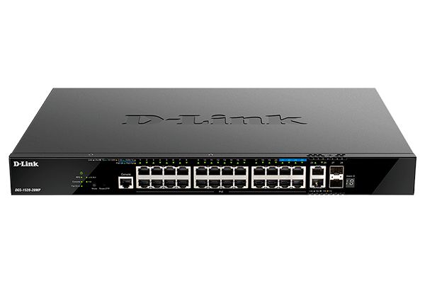 Коммутатор D-LINK DGS-1520-28MP Управляемый L3 стекируемый с 20х1000Base-T, 4x2.5GBase-T, 2x10GBase-T и 2x10GBase-X SFP+ (24 порта PoE, бюджет 370 Вт)