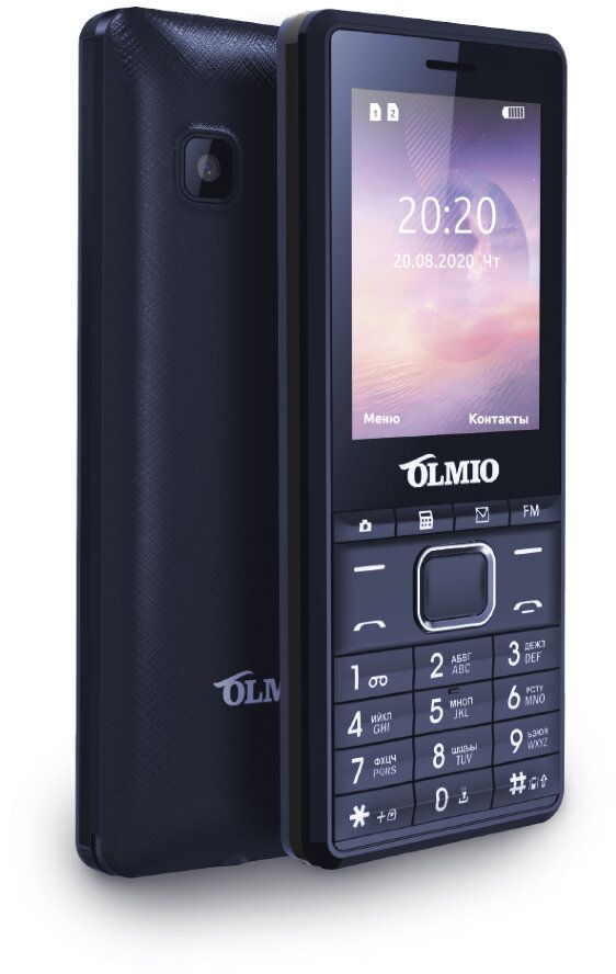 Телефон мобильный Olmio A25, синий-черный, тёмно-синий