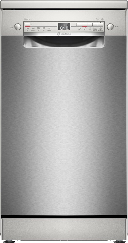 Машина посудомоечная отдельностоящая 45 см Bosch SPS2HMI42E (Serie2 / 10 комплектов / 3 полки / Расход воды - 9,5 л / HomeConnect / fingerprint-proof)