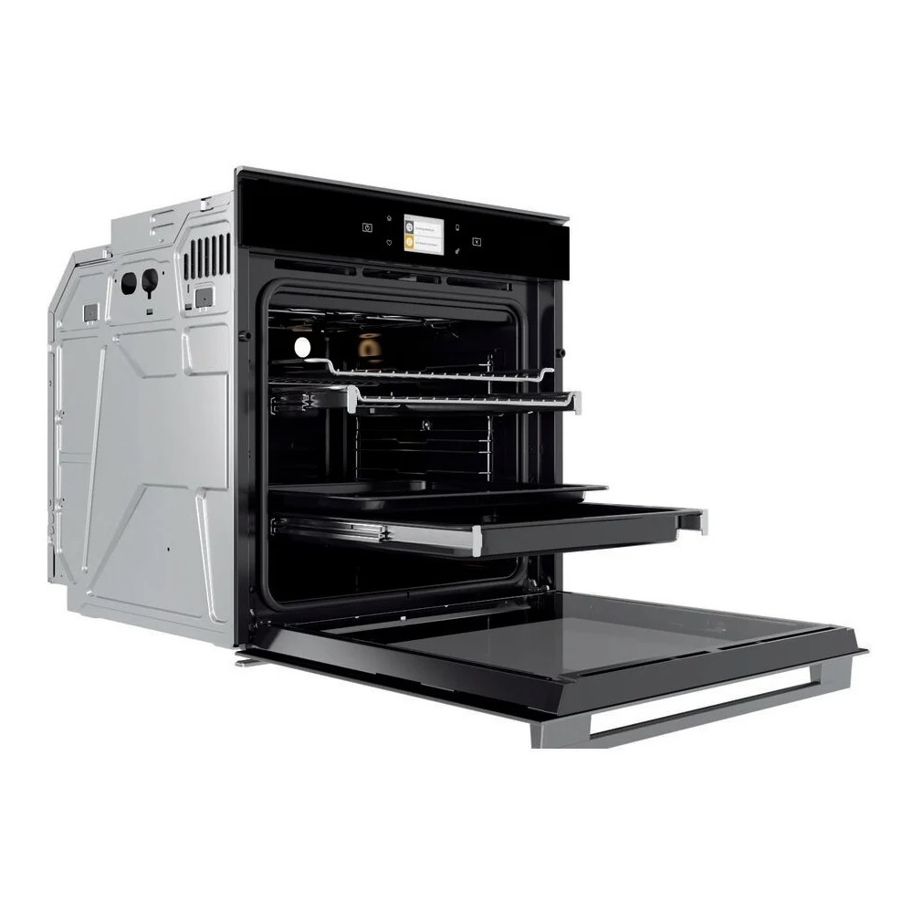 Духовой шкаф Whirlpool W9 OM2 4MS2H (73 л / до 250 °C / Нерж.сталь и стекло / SmartClean (очистка паром) / Гриль / Телескоп. напр. / A+)