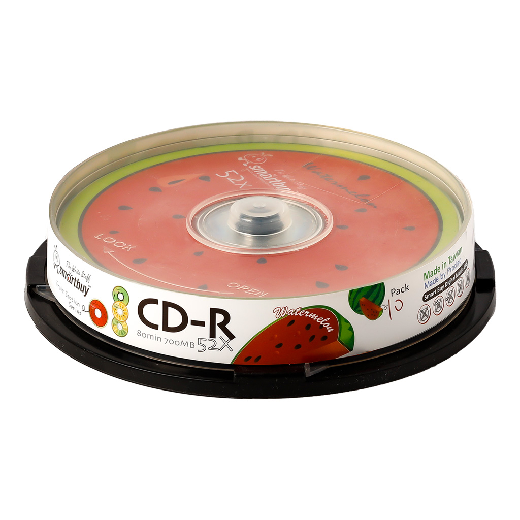 Диск CD-R Smartbuy 700 Mb, 52x, Fresh-Watermelon CB-10 (BOX10)-0