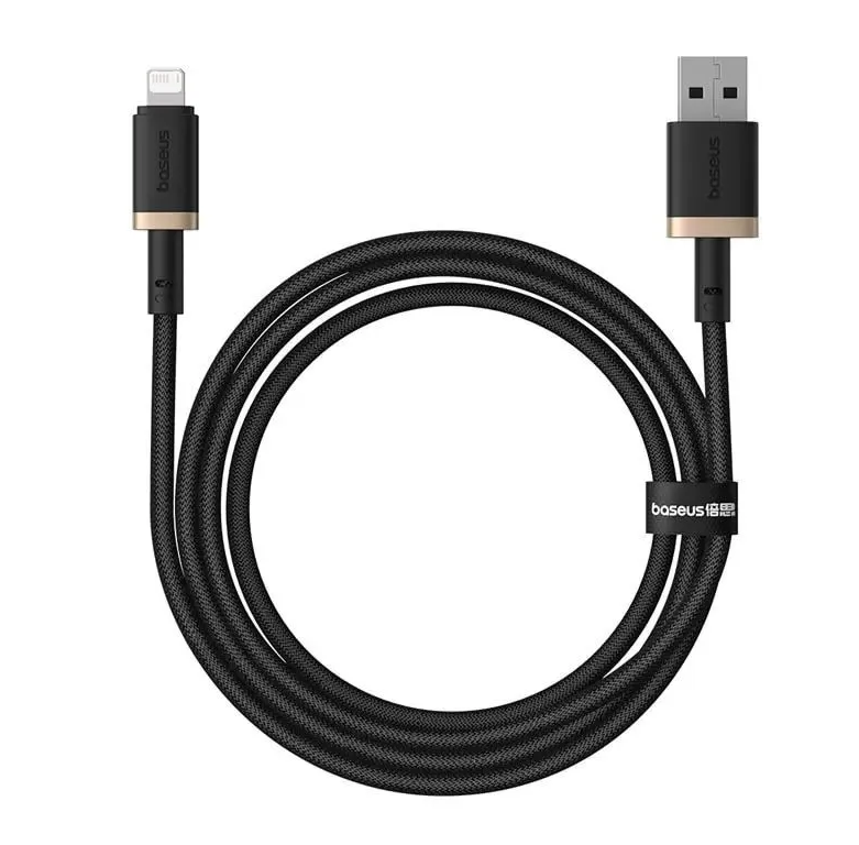 Кабель Baseus Cafule Series Lightning - USB 1м, черный/золотой