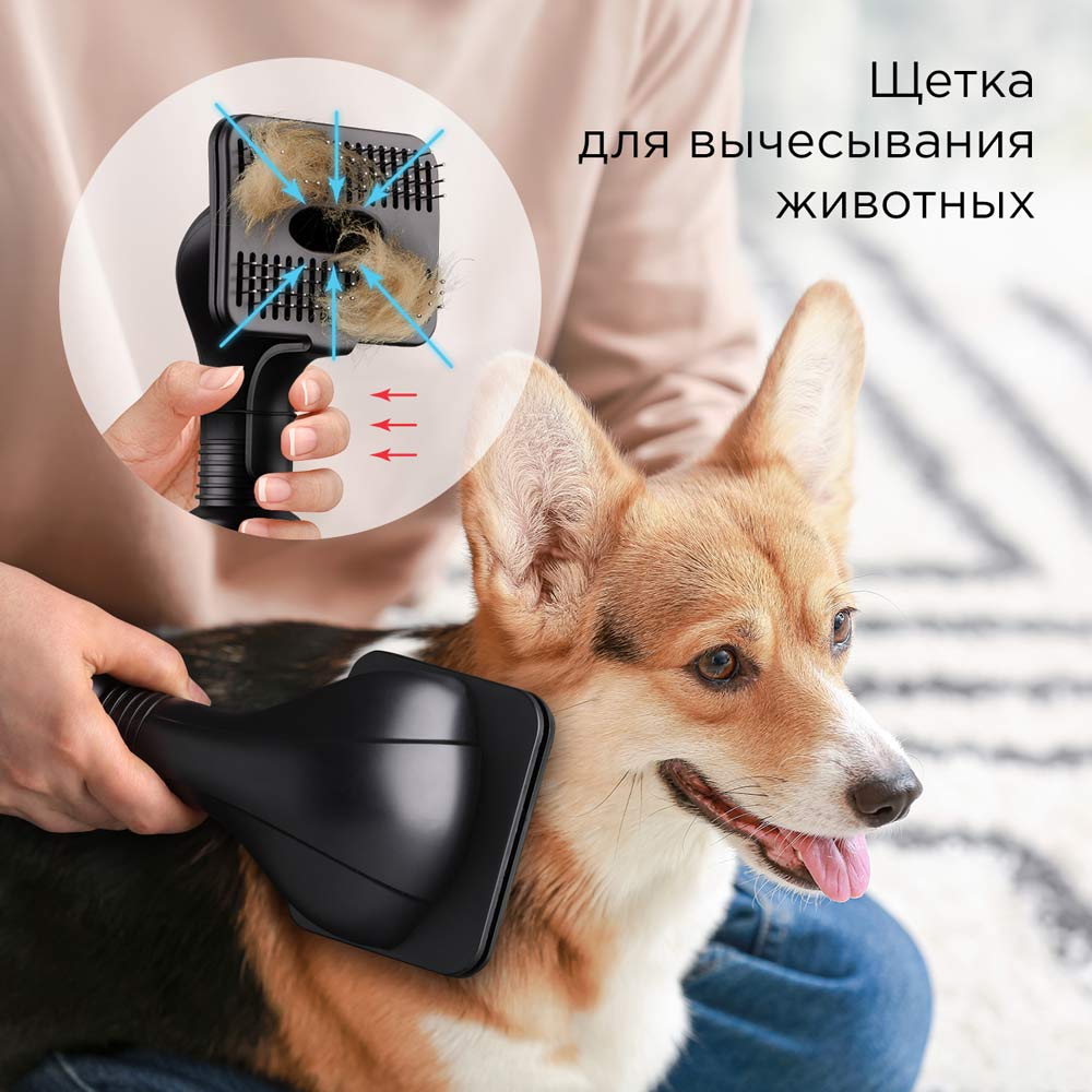 Пылесос вертикальный Redmond VH1311 PRO MAX (350 Вт / 26 кПа, контейнер 0,6 л, уборка: сухая, влажная, время работы до 48 мин)