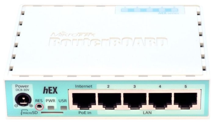 Маршрутизатор Mikrotik hEX (RB750Gr3) Проводной гигабитный 5-портовый роутер с поддержкой 3G/4G модемов и USB-портом и microSD-слотом, розетка UK