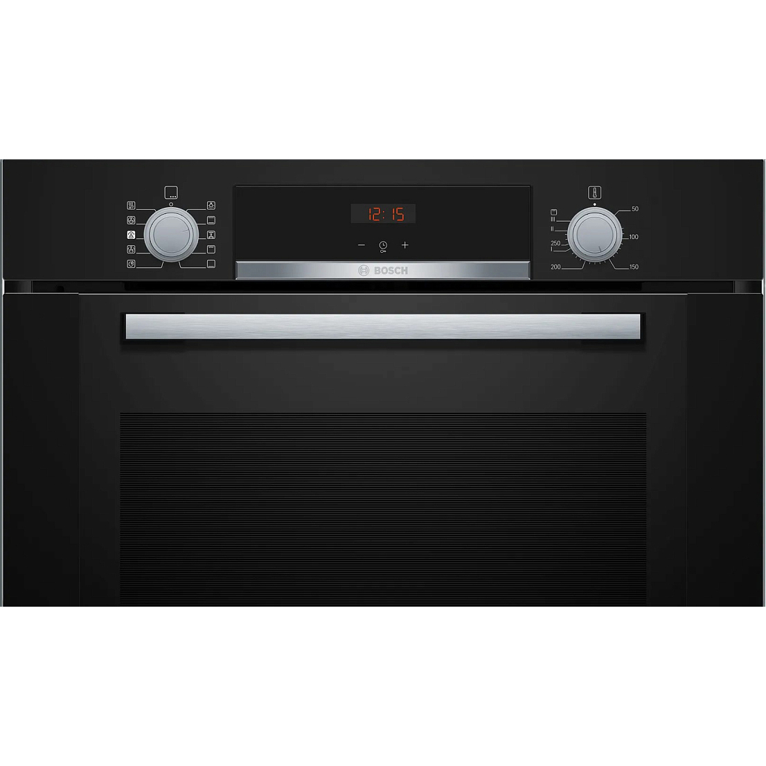 Духовой шкаф с добавлением пара Bosch HRA334EB0 (Serie 4 / 71 л / до 275 °C / Чёрное стекло / Гриль / Телескоп. напр. (x1) / EcoClean Direct / A)-1