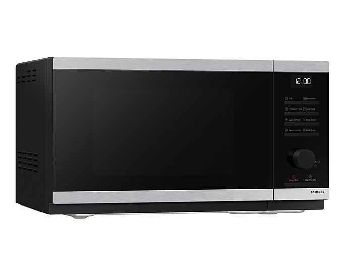 Микроволновая печь Samsung MG23DG4524ATE2 (23 л, 800 Вт, переключатели поворотный механизм, кнопки, гриль 1150 Вт, дисплей, черный/нерж. сталь)