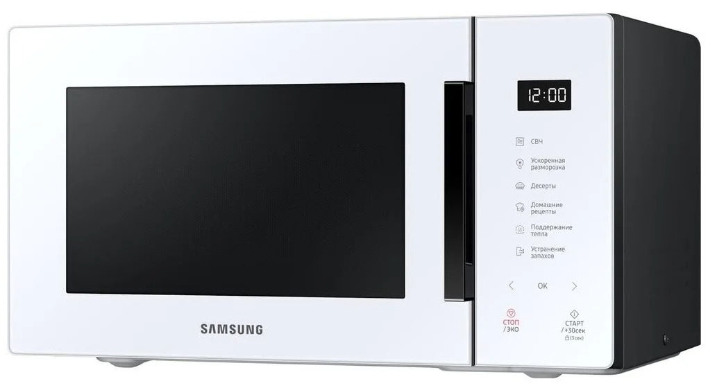 Микроволновая печь Samsung MS23T5018AW (23 л, 800 Вт, переключатели сенсор, дисплей, белый)