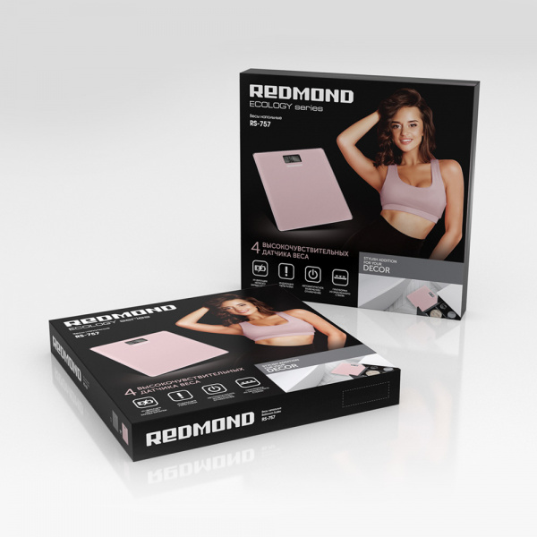 Весы электронные напольные Redmond RS-757, Розовый  (180 кг)-2