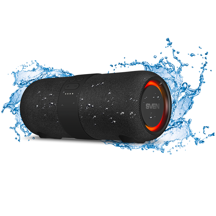 Беспроводная портативная колонка SVEN PS-340 / 24W / TWS / microSD / IPx6/ USB / Bluetooth / Батарея 3600mAh  / Чёрный / материал – пластик