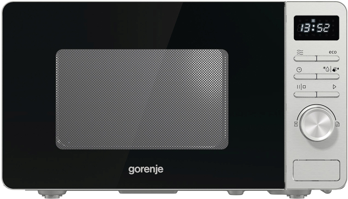 Микроволновая печь Gorenje MO20A3X (Advanced / 20 л, 800 Вт, переключатели кнопки, серебристый/черный)