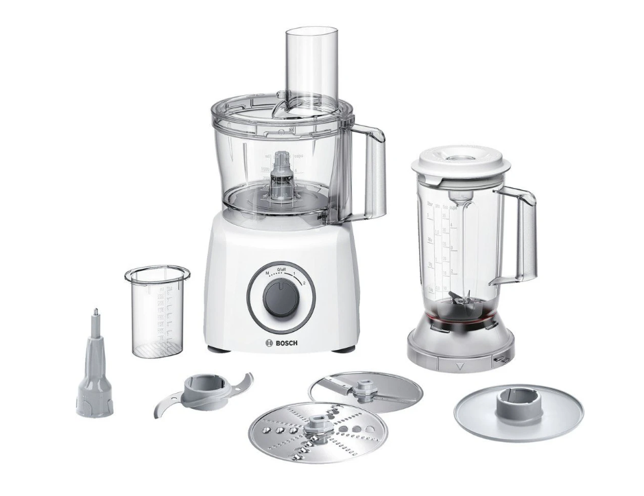Кухонный комбайн Bosch MCM3200W (800Вт / 2.3 л / блендер, тёрка, шинковка, измельчитель)-0