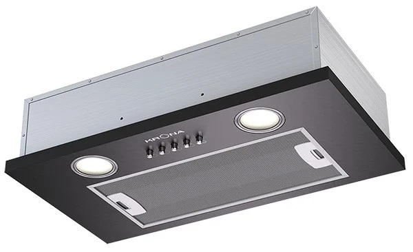Вытяжка полновстраиваемая KRONA SELINA 600 black PB (715 м³/ч / 70 Вт / LED освещение 2x2 Вт/ ширина - 52 см / чёрная)