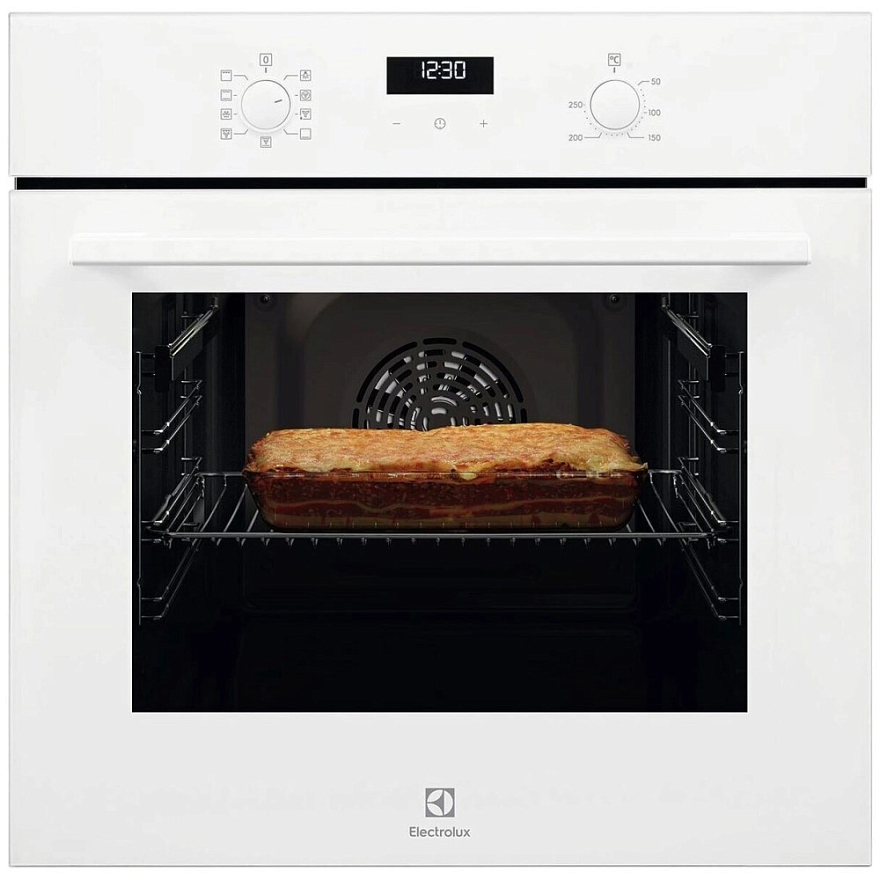 Духовой шкаф Electrolux EOF5F50BV (SurroundCook 500 / 65 л / до 250°C / Белое стекло / Катализ / телескоп. напр. (x1))-0