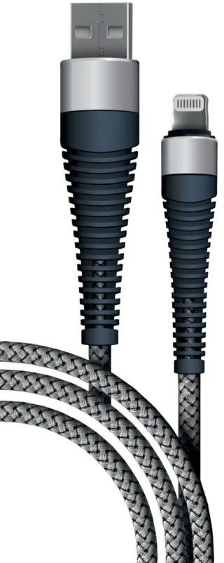 Кабель Borasco Fishbone Lightning - USB, 1м, Серый