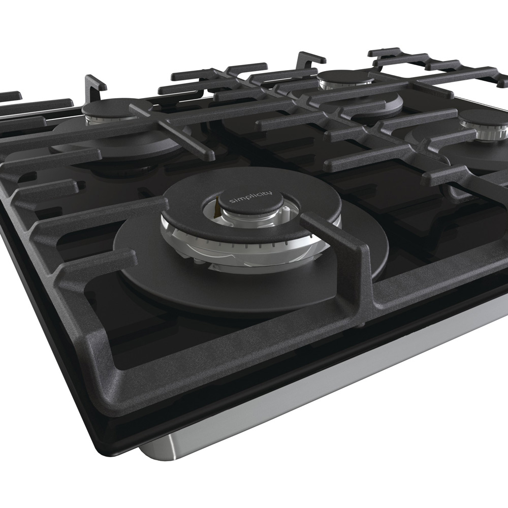 Поверхность газовая Gorenje GTW642SYB (Simplicity 2.1 / черный / закаленное стекло / чугун / WOK)