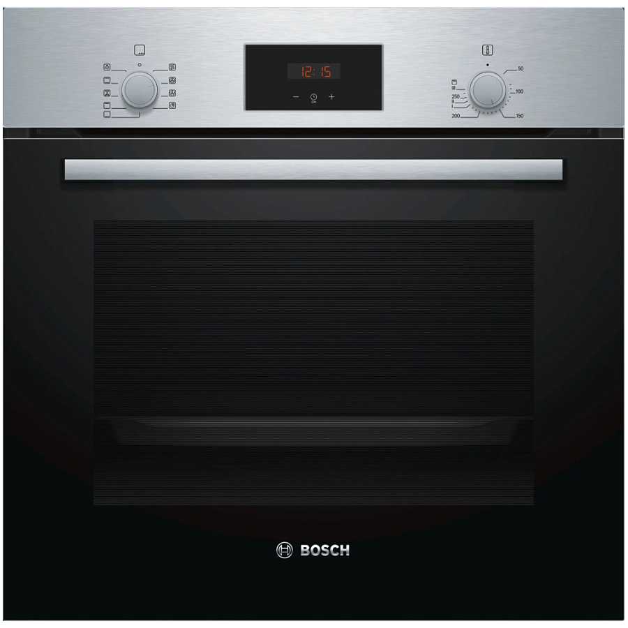 Духовой шкаф Bosch HBF134ES1 (Serie2 / 66 л / до 270 °C / Нерж. сталь / Гриль / Телескоп. напр. (x1) / EcoClean Direct задняя стенка / A)-0