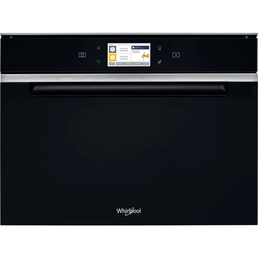 Микроволновая печь встраиваемая с паром Whirlpool W11I MW161 (Чёрная / 40 литров / ширина -59,5 см / 900 Вт /Гриль 1600 Вт / 6th SENSE/ Wi-Fi)-0