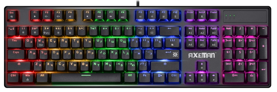 Механическая клавиатура Defender Axeman GK-302 (104+FN,кр.свитчи, русская раскладка)-0
