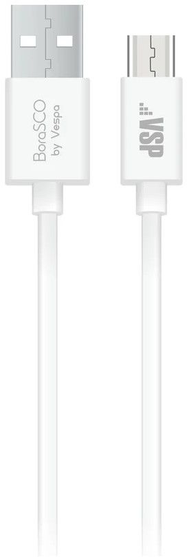 Кабель Borasco micro-USB - USB, 1м, Белый — Фото 1