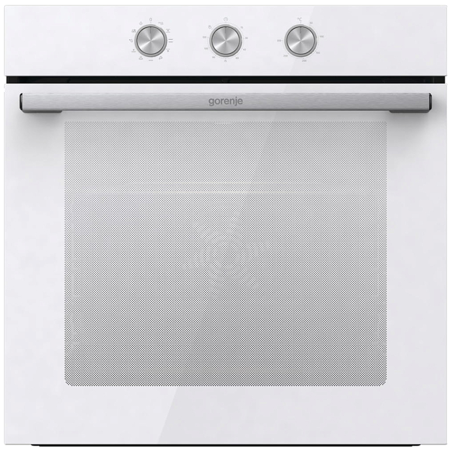Духовой шкаф Gorenje BO6725E02WG (Essential / 77 л / до 300 °C / Белый, стекло / AquaClean / PerfectGrill / съемные направляющие / А)