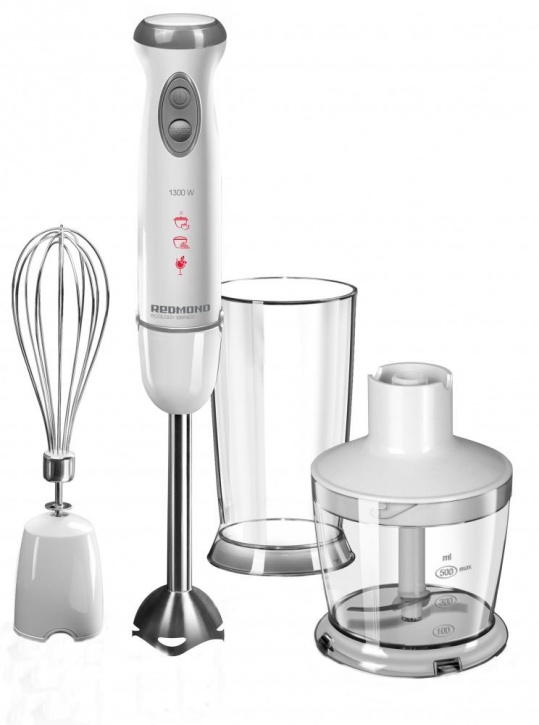 Блендер Redmond RHB-2941 (1300 Вт/ скоростей 2/ турборежим/ венчик, измельчитель, стакан)-0