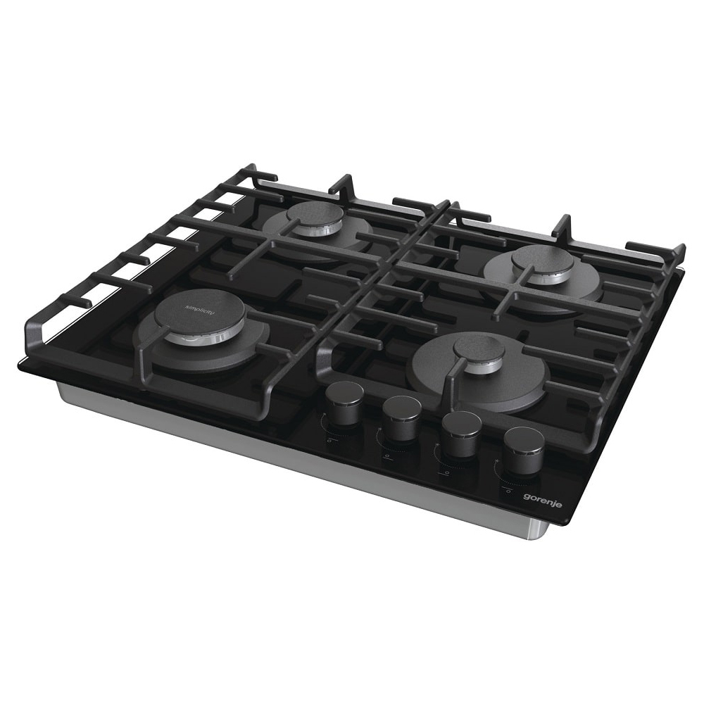 Поверхность газовая Gorenje GT642SYB (Simplicity 2.1 / черный / закаленное стекло / чугун)