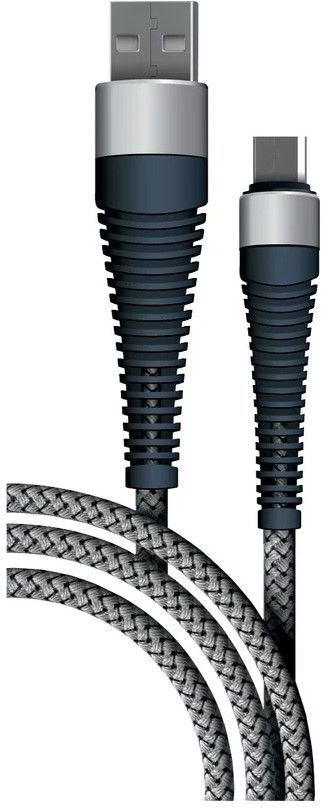 Кабель Borasco Fishbone micro-USB - USB, 1м, Серый, белый