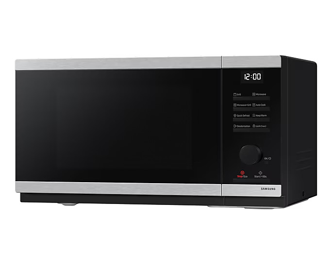 Микроволновая печь Samsung MG23DG4524ATE2 (23 л, 800 Вт, переключатели поворотный механизм, кнопки, гриль 1150 Вт, дисплей, черный/нерж. сталь)