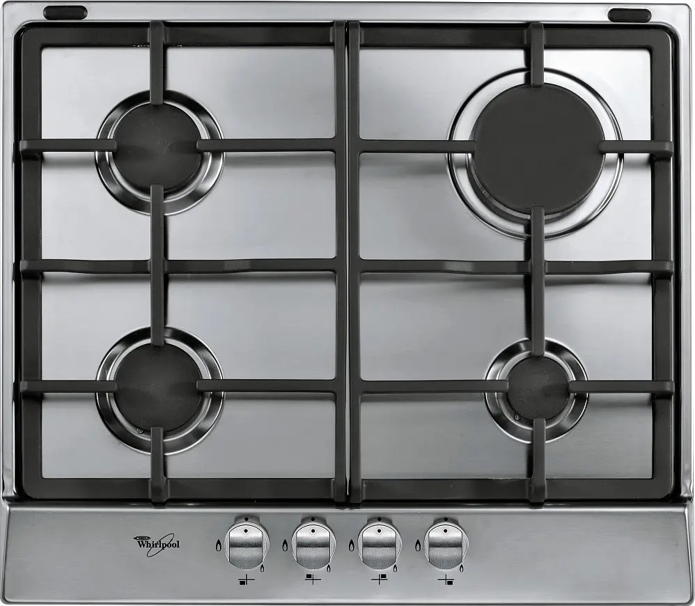 Поверхность газовая Whirlpool AKR 361 IX (Нерж.сталь / 4 конфорки / Чугунные решетки / Газ контроль)