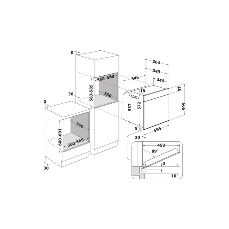 Духовой шкаф Whirlpool OAKZ9 7921 CS WH (73 л / до 250 °C / Белый, стекло / каталитиз / Гриль / Телескоп. напр. / сенсорный экран / A+)