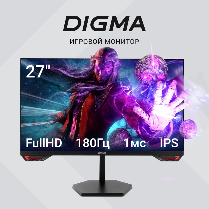 Монитор 27" Digma Progress 27P511F with Audio IPS/1920x1080/ 1 мс/ 300 кд/м2/ 1000:1/ 178°/178°/HDMI/DP/ 180 Hz DM27SG01