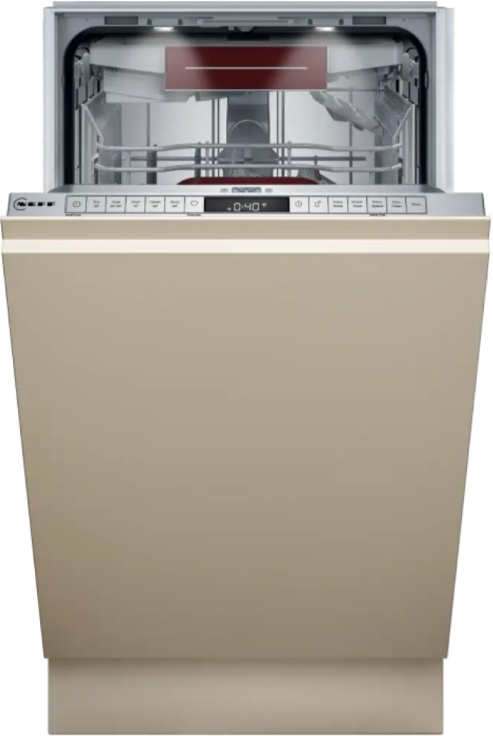 Машина посудомоечная встраиваемая 45 см Neff S857YMX02E (10 комплектов / 3 полки / расход воды - 8,5 л / TimeLight / Home Connect / Zeolith / А+++)