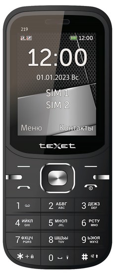 Телефон мобильный teXet TM-219, черный