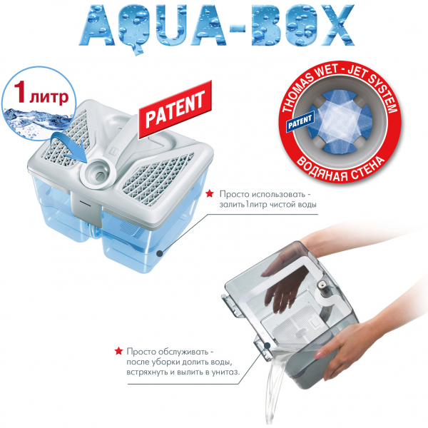 Пылесос Thomas Aqua Pet & Family (1700Вт, мешок/аквафильтр, 2.6 л, 6 л, влажная уборка)