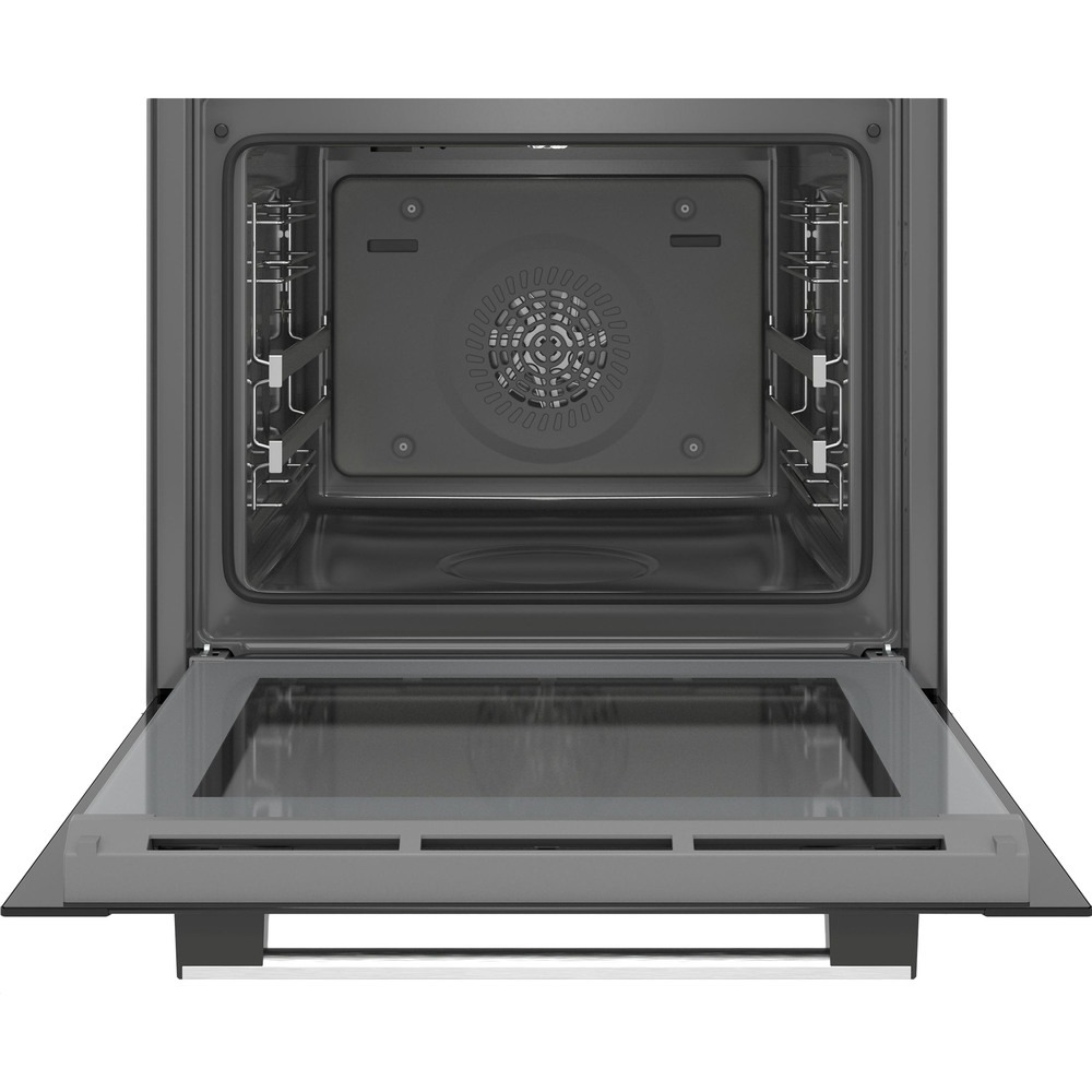 Духовой шкаф с добавлением пара Bosch HRA334YB0 (Serie 4 / 71 л / до 275 °C / Чёрное стекло / Гриль / Телескоп. напр. (x1) / EcoClean Direct / A)-1