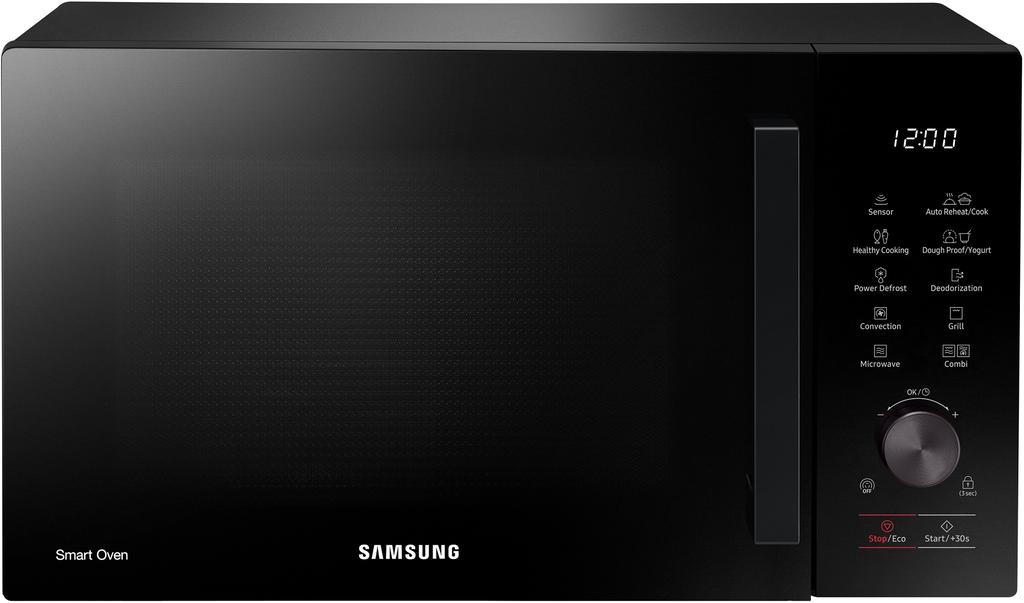 Микроволновая печь Samsung MC28A5127AK (28 л, 900 Вт, переключатели кнопки и поворотный механизм, гриль 1500 Вт, конвекция 2100 Вт, дисплей, чёрный)