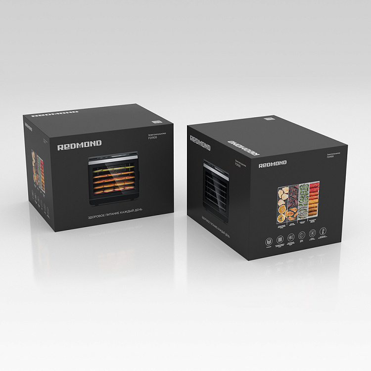 Сушилка для овощей и фруктов Redmond FD1105 (500 Вт, 35-70°C, 6 секций, регулировка температуры, дисплей, таймер)