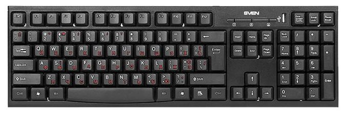 Клавиатура SVEN Standart 304* USB+HUB, черный