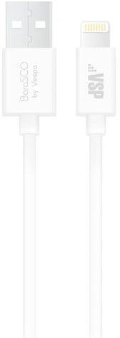 Кабель Borasco Lightning - USB, 1м, Белый — Фото 1