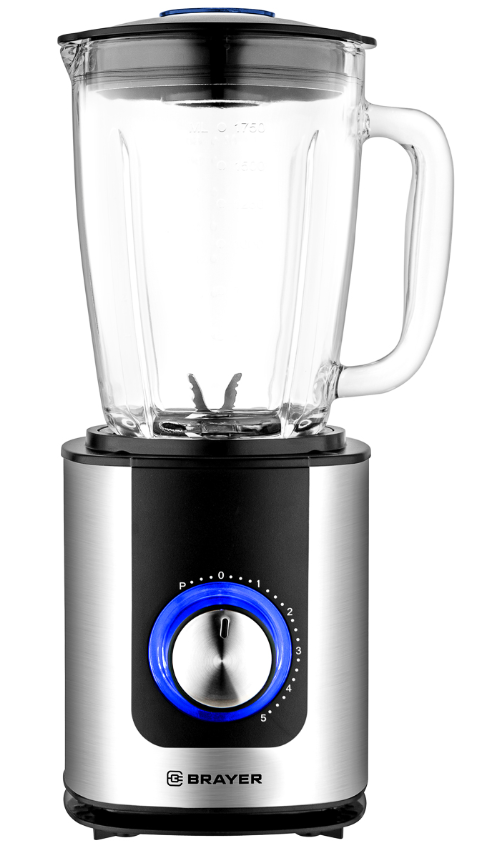 Блендер стационарный Brayer BR1204 (1200 Вт/ скоростей 5/ 1750 мл / материал чаши - стекло)-0