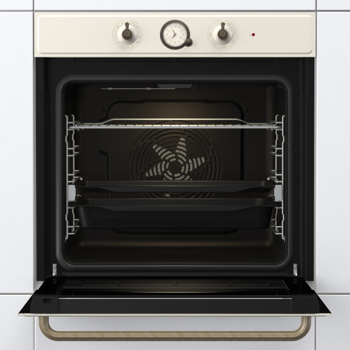 Духовой шкаф Gorenje BOS67372CLI (Classico / 77 л / до 300 °C / Бежевый, эмаль / AquaClean / PerfectGrill / телескоп. напр. (x1) / А)