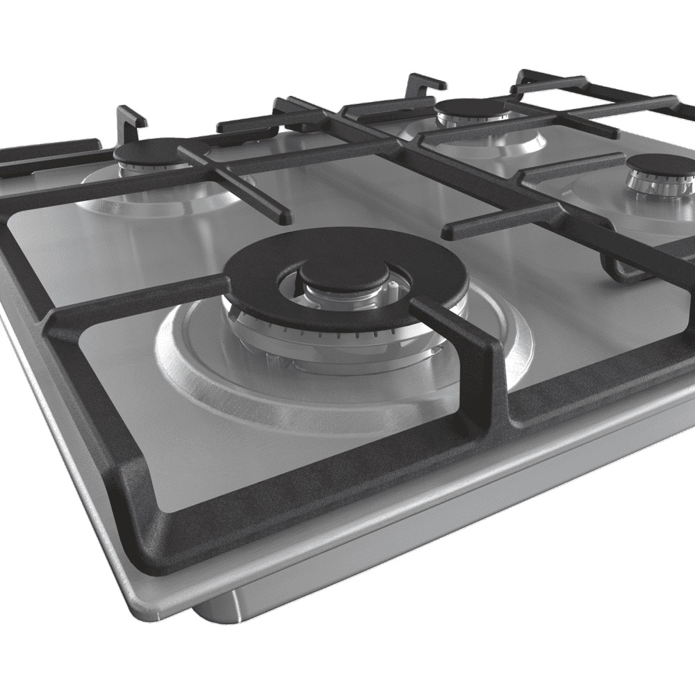 Поверхность газовая Gorenje GW641EX (Essential / Нерж. / нержавеющая сталь / Чугунные решетки / BigSurface / WOK)