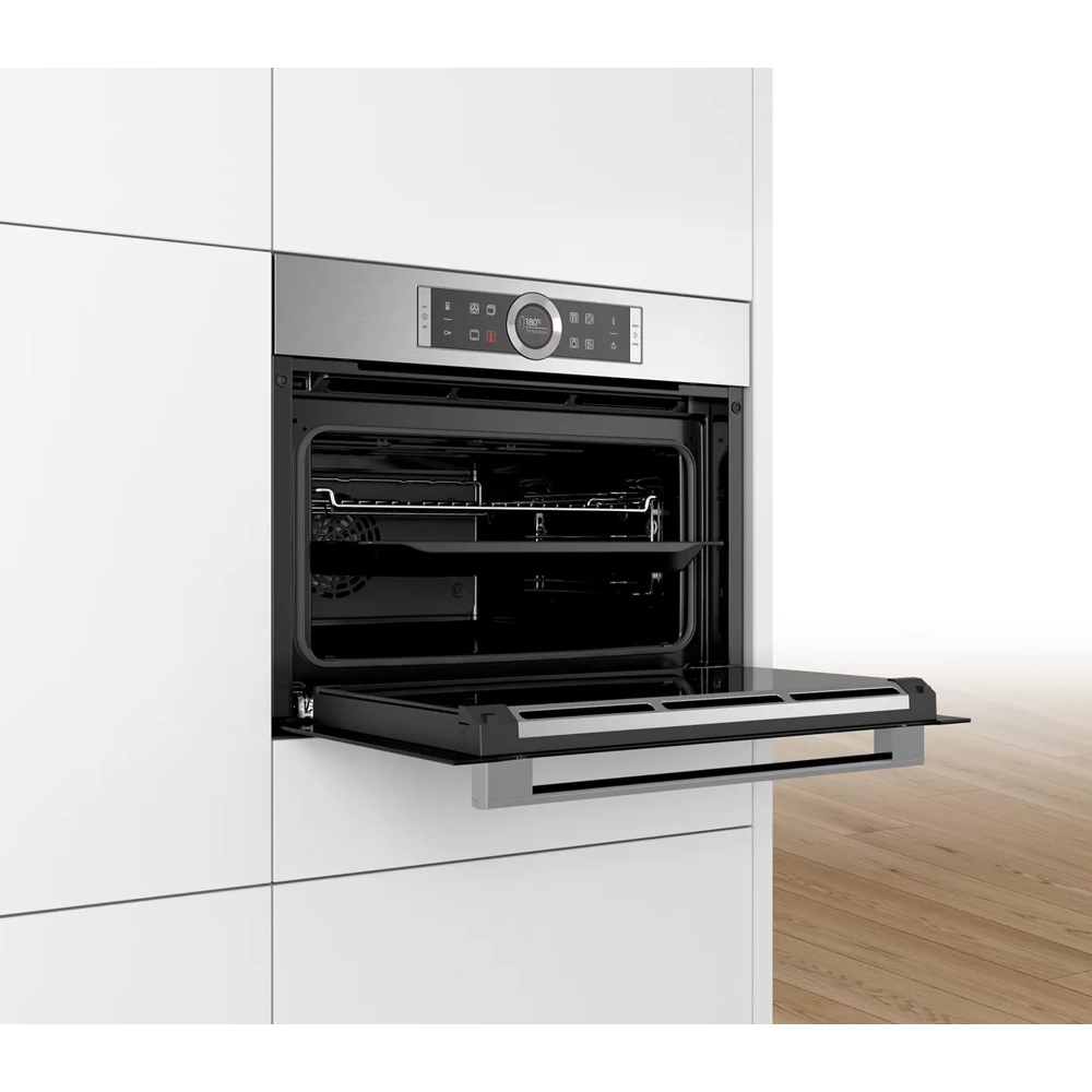 Духовой шкаф Bosch CBG635BS3 (Serie8 / 47 л / до 300 °C / Нерж. сталь + чёрное стекло / AutoPilot 10 / SoftClose / A+ / компактный)-2