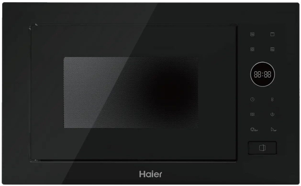 Микроволновая печь встраиваемая Haier HMX-BPG259B (Чёрная / 25 литров / ширина - 59,5 см / 900 Вт / Гриль 1260 Вт)