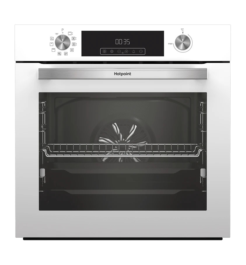 Духовой шкаф Hotpoint FE9 831 JSH WHG (72 л / до 280°C / Белый, стекло / Паровая очистка / Гриль / Телескоп. направляющие (x1) / А+)-0
