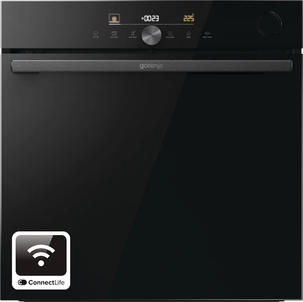 Духовой шкаф с добавлением пара Gorenje BPSA6747DGWI (G600 / 77 л / до 300 °C / Чёрный, стекло / Пиролиз / Термозонд / Wi-Fi / телескоп. напр.(x2) /A+