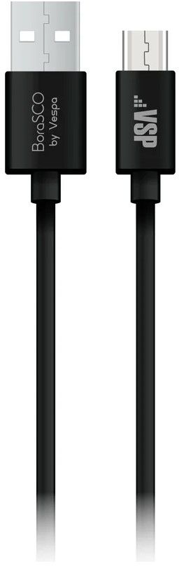 Кабель Borasco micro-USB - USB, 1м, Черный, белый — Фото 1