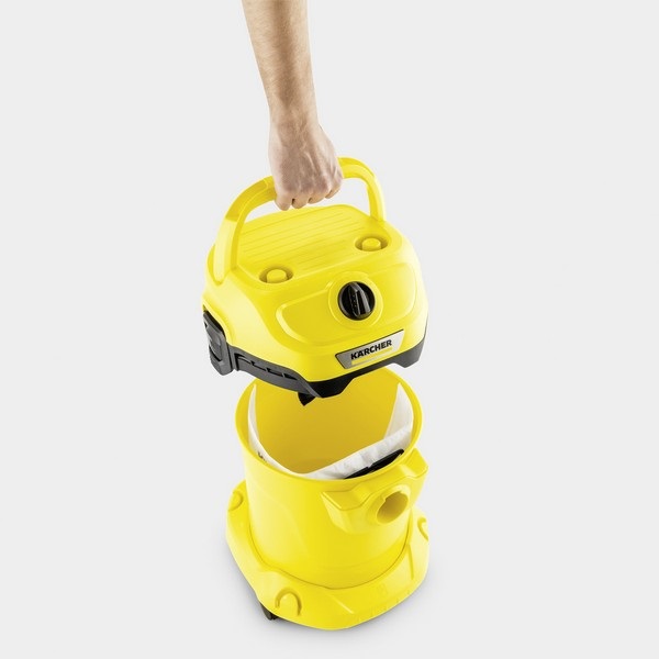 Пылесос Karcher WD 2 Plus V-12/4/18 1.628-000.0 (1000 Вт, мусоросборник 12 л, влажная уборка, желтый)