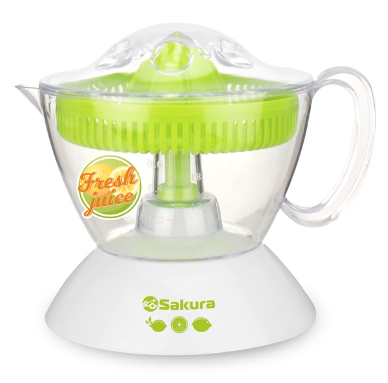 Соковыжималка Sakura SA-6509GR (40 Вт/ для цитрусовых/ скоростей - 1/ 800 мл/ корпус - пластик)